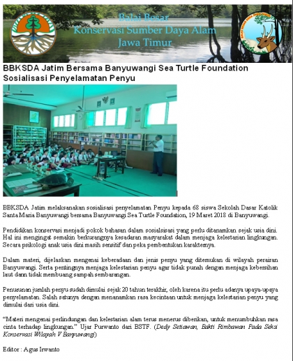 Sosialisasi Kepada Siswa Siswi SDK Santa Maria Banyuwangi